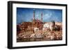 A View of the Ghats with Aurangzeb's Mosque, Benares (Oil on Canvas)-John Gleich-Framed Giclee Print