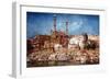 A View of the Ghats with Aurangzeb's Mosque, Benares (Oil on Canvas)-John Gleich-Framed Giclee Print