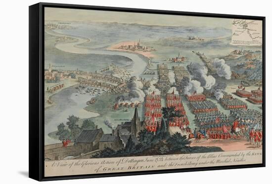 A View of the Glorious Action of Dettingen, 16th-27th June 1743, Engraved by I. Pano, Published…-F. Daremberg-Framed Stretched Canvas