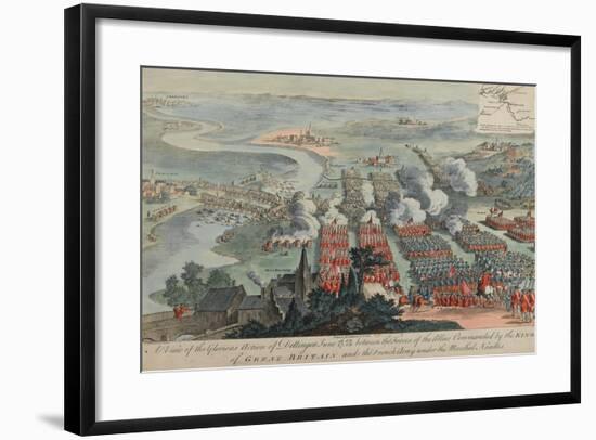 A View of the Glorious Action of Dettingen, 16th-27th June 1743, Engraved by I. Pano, Published…-F. Daremberg-Framed Giclee Print