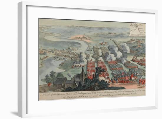 A View of the Glorious Action of Dettingen, 16th-27th June 1743, Engraved by I. Pano, Published…-F. Daremberg-Framed Giclee Print