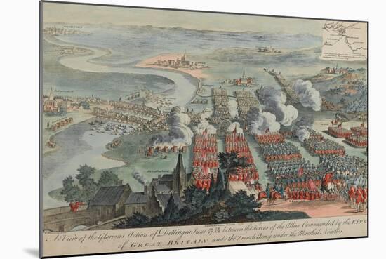 A View of the Glorious Action of Dettingen, 16th-27th June 1743, Engraved by I. Pano, Published…-F. Daremberg-Mounted Giclee Print