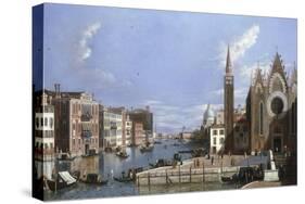 A View of the Grand Canal, Venice, from Santa Maria della Carita to the Bacino di San Marco-William James-Stretched Canvas