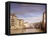 A View of the Grand Canal Venice, from the Palazzo Bernardo Looking Towards the Rialto Bridge-Richard Parkes Bonington-Framed Stretched Canvas