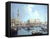 A View of the Grand Canal-Canaletto-Framed Stretched Canvas