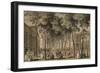 A View of the Grand Walk, Marylebone Gardens, 1778-86 (W/C on Paper)-John Donowell-Framed Giclee Print