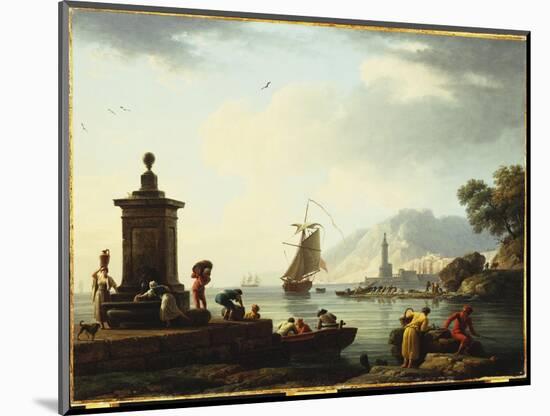 A View of the Harbour at Genoa, 1773-Claude Joseph Vernet-Mounted Giclee Print