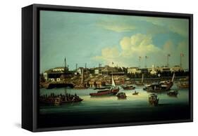 A View of the Hongs-George Chinnery-Framed Stretched Canvas