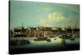 A View of the Hongs-George Chinnery-Stretched Canvas