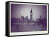 A View of the Houses of Parliament and Big Ben in the Rays of the Hunter's Moon, During the…-English Photographer-Framed Stretched Canvas