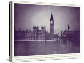 A View of the Houses of Parliament and Big Ben in the Rays of the Hunter's Moon, During the…-English Photographer-Stretched Canvas