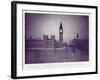 A View of the Houses of Parliament and Big Ben in the Rays of the Hunter's Moon, During the…-English Photographer-Framed Giclee Print