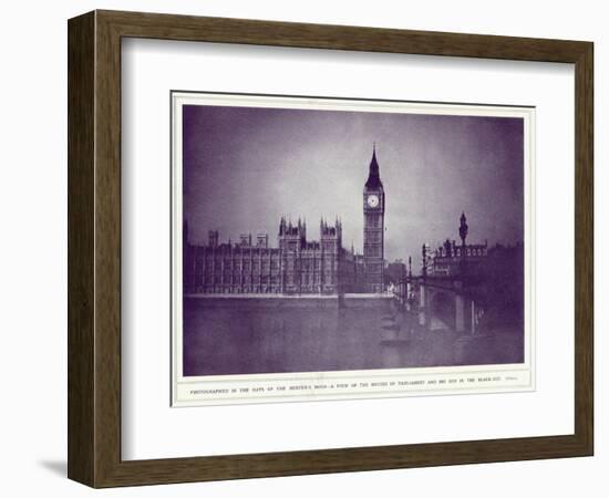 A View of the Houses of Parliament and Big Ben in the Rays of the Hunter's Moon, During the…-English Photographer-Framed Giclee Print