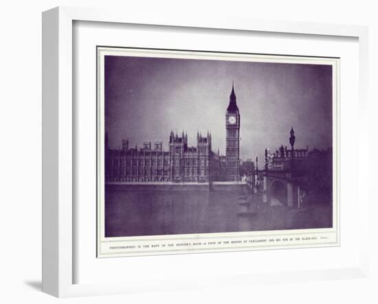 A View of the Houses of Parliament and Big Ben in the Rays of the Hunter's Moon, During the…-English Photographer-Framed Giclee Print