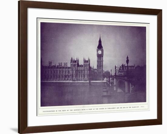 A View of the Houses of Parliament and Big Ben in the Rays of the Hunter's Moon, During the…-English Photographer-Framed Giclee Print