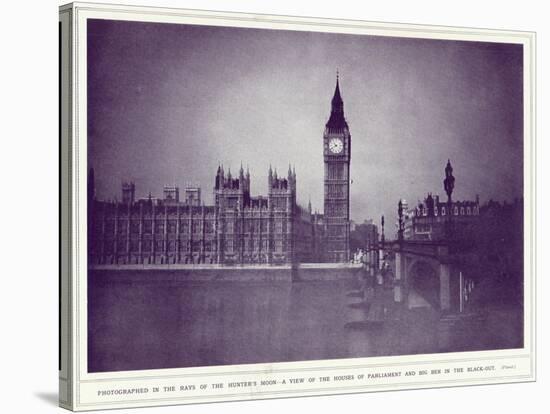 A View of the Houses of Parliament and Big Ben in the Rays of the Hunter's Moon, During the…-English Photographer-Stretched Canvas