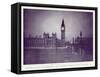 A View of the Houses of Parliament and Big Ben in the Rays of the Hunter's Moon, During the…-English Photographer-Framed Stretched Canvas