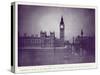 A View of the Houses of Parliament and Big Ben in the Rays of the Hunter's Moon, During the…-English Photographer-Stretched Canvas