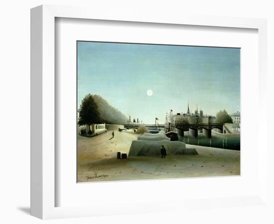 A View of the Ile Saint-Louis from Port Saint-Nicolas, Evening, C.1888-Henri Emilien Rousseau-Framed Giclee Print