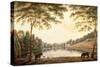 A View of the Lake and Ruins of the Abbey at Painshill, Surrey-G. Barrett-Stretched Canvas