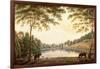 A View of the Lake and Ruins of the Abbey at Painshill, Surrey-G. Barrett-Framed Giclee Print