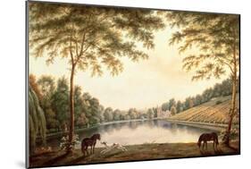 A View of the Lake and Ruins of the Abbey at Painshill, Surrey-G. Barrett-Mounted Giclee Print