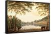 A View of the Lake and Ruins of the Abbey at Painshill, Surrey-G. Barrett-Framed Stretched Canvas