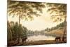 A View of the Lake and Ruins of the Abbey at Painshill, Surrey-G. Barrett-Mounted Giclee Print