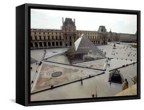 A View of the Louvre Pyramid, and the Southern Wing of the Louvre Building-null-Framed Stretched Canvas