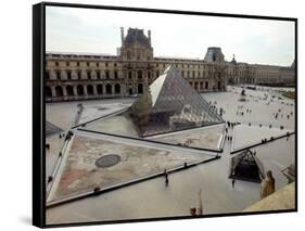 A View of the Louvre Pyramid, and the Southern Wing of the Louvre Building-null-Framed Stretched Canvas