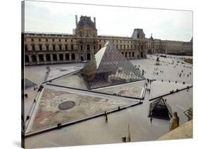 A View of the Louvre Pyramid, and the Southern Wing of the Louvre Building-null-Stretched Canvas