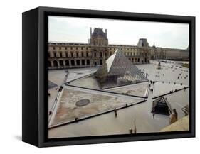 A View of the Louvre Pyramid, and the Southern Wing of the Louvre Building-null-Framed Stretched Canvas