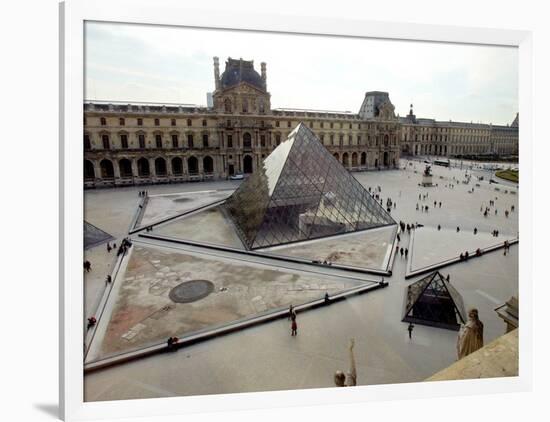 A View of the Louvre Pyramid, and the Southern Wing of the Louvre Building-null-Framed Photographic Print