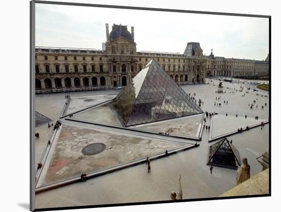 A View of the Louvre Pyramid, and the Southern Wing of the Louvre Building-null-Mounted Photographic Print