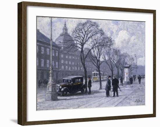 A View of the Magasin du Nord from the Holmens Kanal-Paul Gustav Fischer-Framed Giclee Print