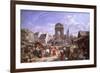 A View of the Market and Fountain of the Innocents, Paris, 1823-John James Chalon-Framed Giclee Print