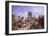 A View of the Market and Fountain of the Innocents, Paris, 1823-John James Chalon-Framed Giclee Print