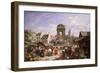 A View of the Market and Fountain of the Innocents, Paris-John James Chalon-Framed Giclee Print