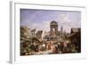 A View of the Market and Fountain of the Innocents, Paris-John James Chalon-Framed Giclee Print