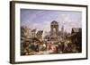 A View of the Market and Fountain of the Innocents, Paris-John James Chalon-Framed Giclee Print