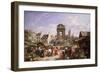 A View of the Market and Fountain of the Innocents, Paris-John James Chalon-Framed Giclee Print