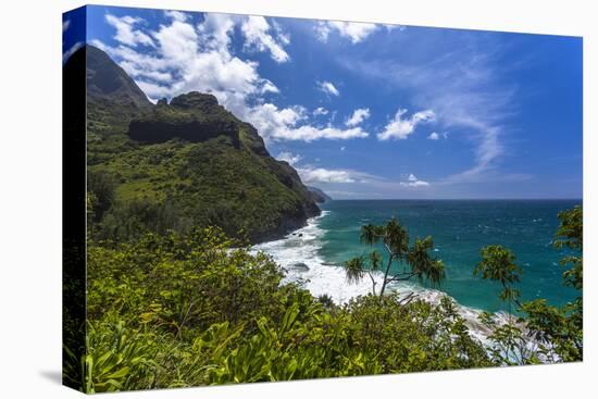 A View of the Na Pali Coast from the Kalalau Trail-Andrew Shoemaker-Stretched Canvas