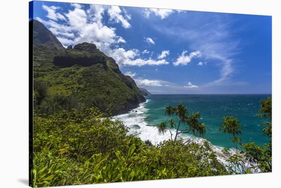 A View of the Na Pali Coast from the Kalalau Trail-Andrew Shoemaker-Stretched Canvas