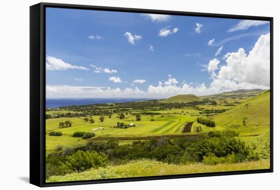 A View of the Outskirts of Hanga Roa, Rapa Nui National Park, Easter Island (Isla De Pascua)-Michael Nolan-Framed Stretched Canvas