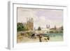 A View of the Pavillon de Flore and the Tuileries from the Seine, Notre Dame, Paris, 1829-David Cox-Framed Giclee Print