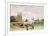 A View of the Pavillon de Flore and the Tuileries from the Seine, Notre Dame, Paris, 1829-David Cox-Framed Giclee Print