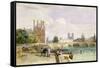 A View of the Pavillon de Flore and the Tuileries from the Seine, Notre Dame, Paris, 1829-David Cox-Framed Stretched Canvas