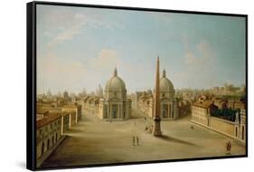 A View of the Piazza Del Popolo-Antonio Joli-Framed Stretched Canvas