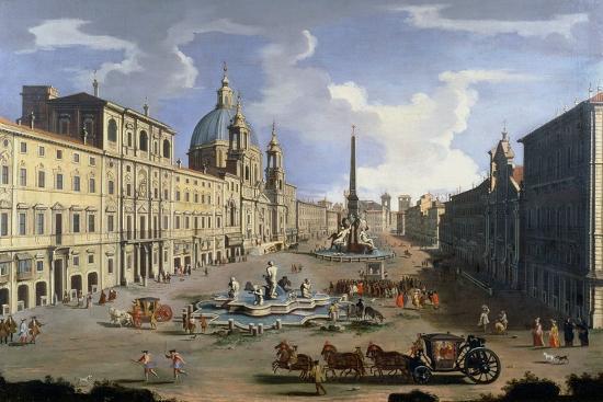 'A View of the Piazza Navona in Rome' Giclee Print - Gaspar van Wittel ...