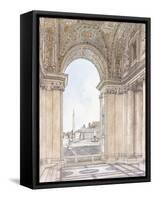 A View of the Piazza San Pietro-Giacomo Quarenghi-Framed Stretched Canvas
